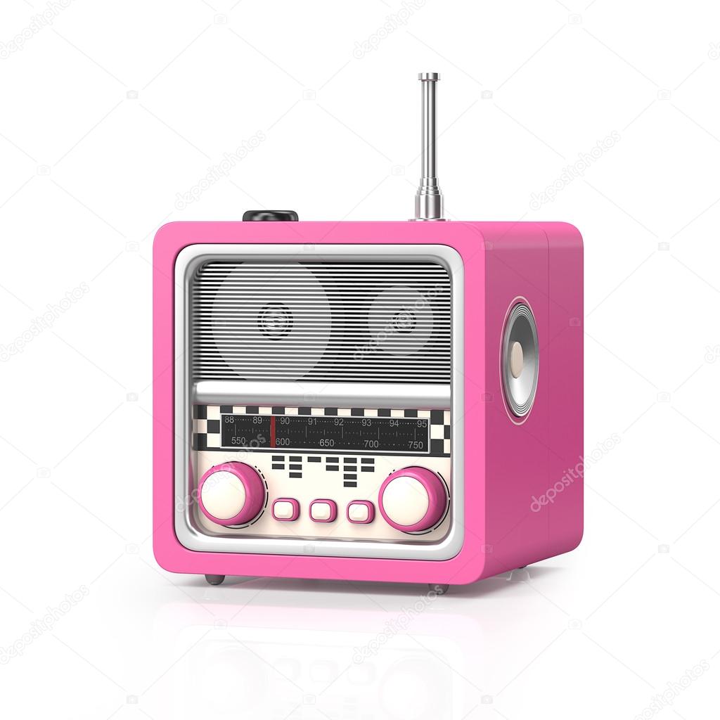 3d illustration: Rock and roll radio on a white background