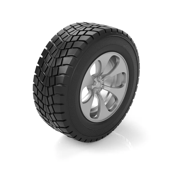 3D illustratie. Auto wiel op een witte achtergrond — Stockfoto