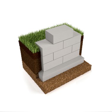 3D çizim: bloklar tasarım görsel illüstrasyon
