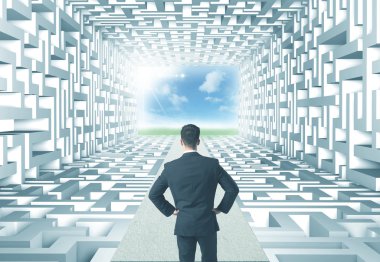 işadamı labirent içinde