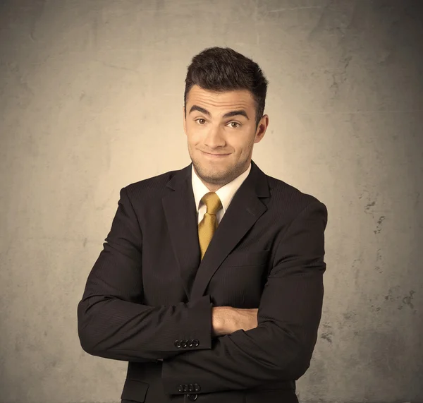 Trabajador de ventas haciendo expresiones faciales — Foto de Stock