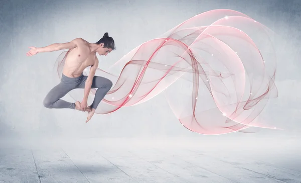 Danseballettartist med abstrakt virvel – stockfoto