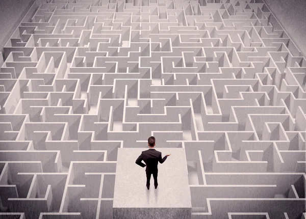 Labirynth yukarıdan bakarak işadamı