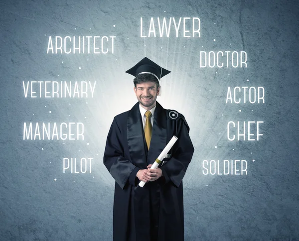 Graduete person looking for professions — Stock Photo, Image