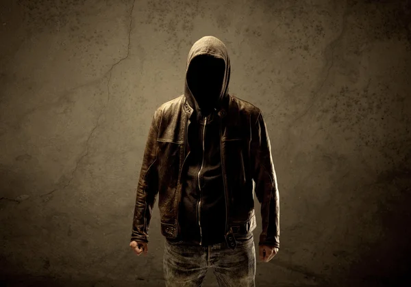 Undercover hooded stranger in the dark — Stock Photo, Image