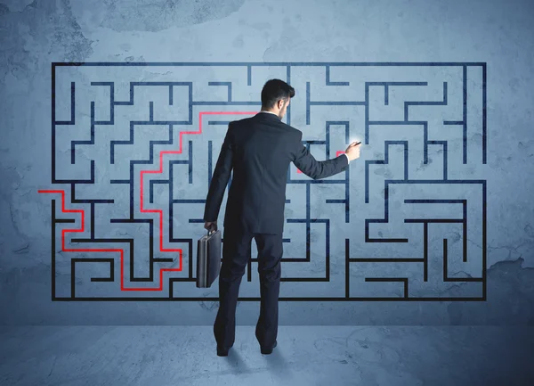 Solution of a maze — Stock Photo, Image