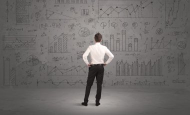 Satıcı iş çizelgeleri duvar ile