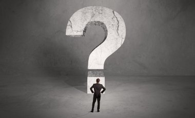Karışık işadamı ve büyük soru işareti