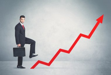 Kırmızı grafik oku tırmanma