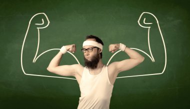 Sıska öğrenci kas istiyor.