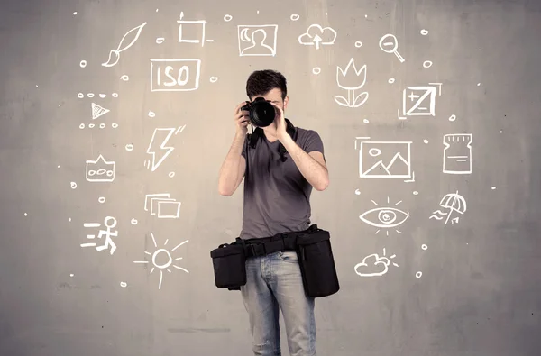 Photographe apprendre à utiliser la caméra — Photo