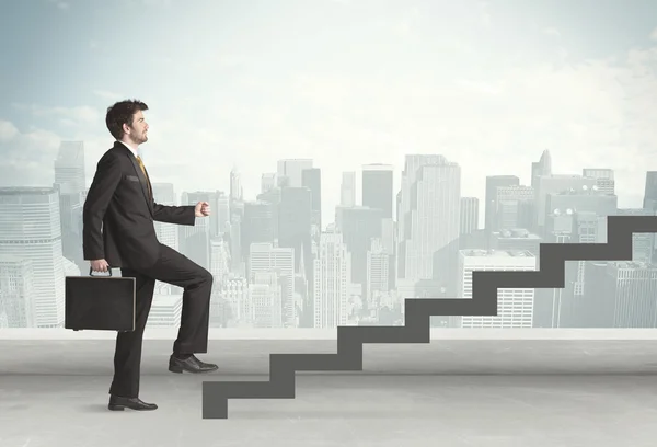 Business person in front of a staircase — Stock Photo, Image