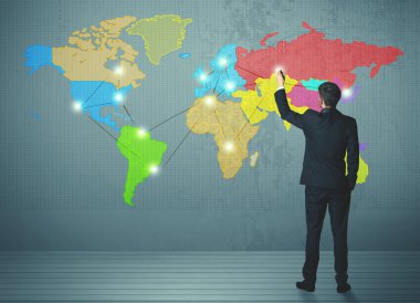 duvarda işadamı çizim Haritası