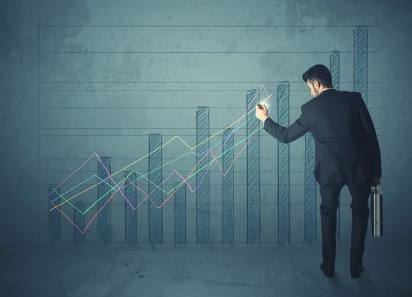 Gráfico de desenho do empresário — Fotografia de Stock