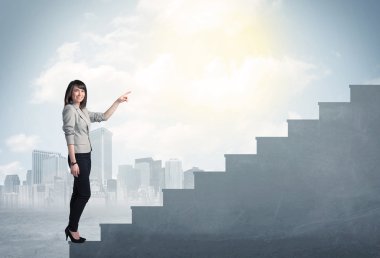 Bir merdiven beton kavramı tırmanma işkadını