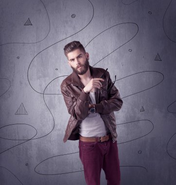 Sakallı ve klasik kameralı hippi.