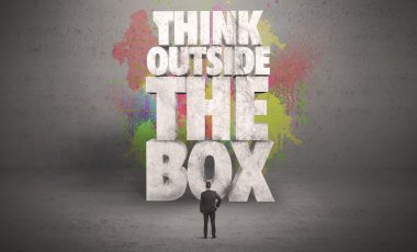 İş kişi ile yaratıcı tavsiye duvar