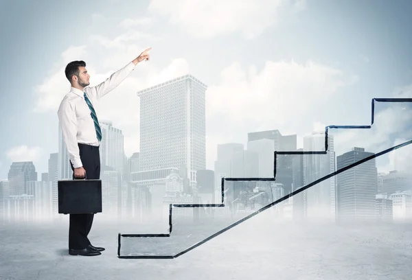 Business person in front of a staircase — Stock Photo, Image