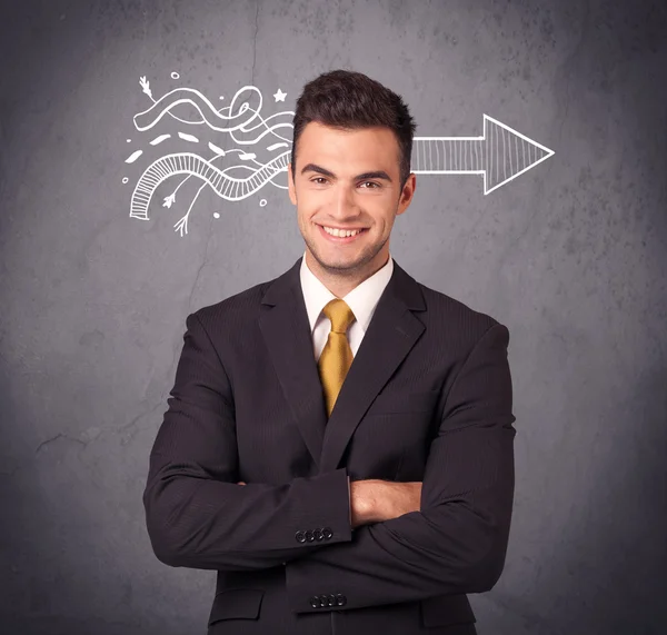 Confident sales person solves problem — Stock Photo, Image