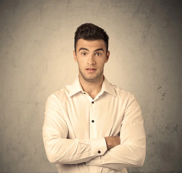 Sales worker making face expressions — Stock Photo, Image