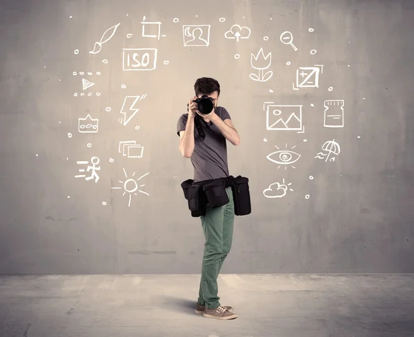 Photographe apprendre à utiliser la caméra — Photo