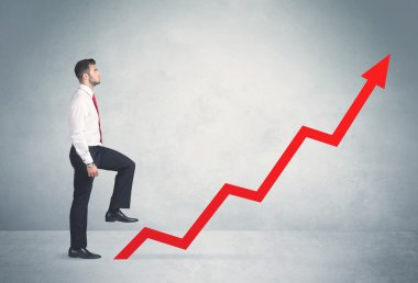 Kırmızı grafik oku tırmanma