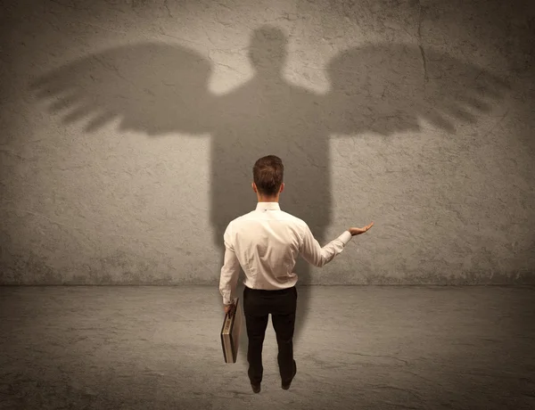 Vendedor honesto con concepto de sombra de ángel — Foto de Stock