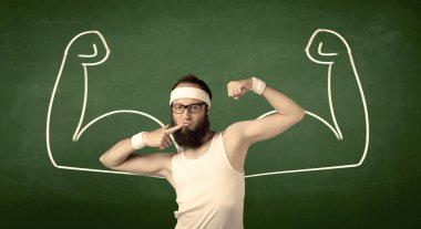 Sıska öğrenci kas istiyor.