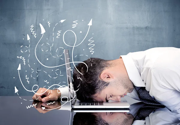 Business person with frustrated thoughts — Stock Photo, Image