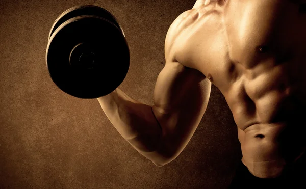 Ajuste muscular culturista atleta levantamiento de peso —  Fotos de Stock