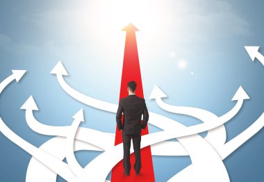 işadamı farklı yön okları ile