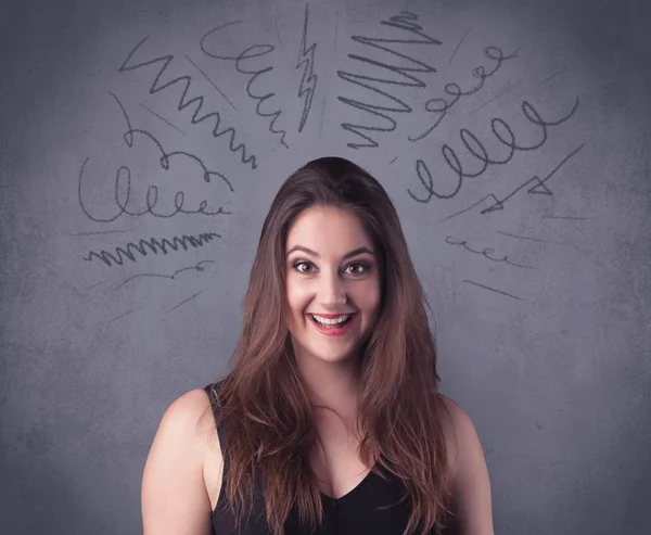 Ragazza con espressione facciale divertente — Foto Stock