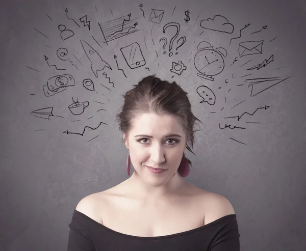 Girl with funny facial expression — Stock Photo, Image