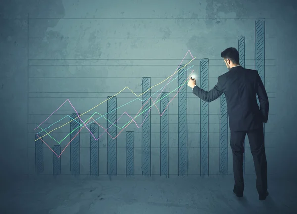 Gráfico de desenho do empresário — Fotografia de Stock