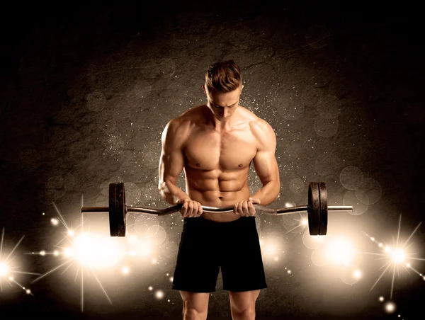 Strong sexy male working out — Stock Photo, Image