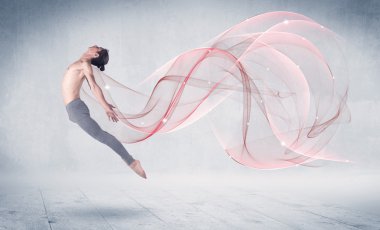 Soyut girdabıyla dans eden bale sanatçısı.
