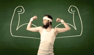 Sıska öğrenci kas istiyor.