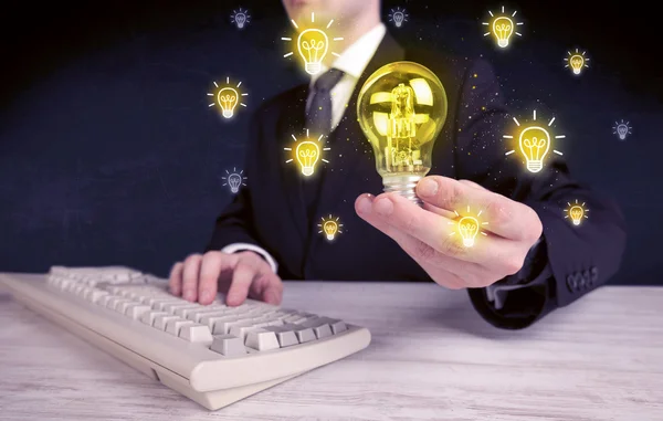 Businessman has a bright idea concept — Stock Photo, Image