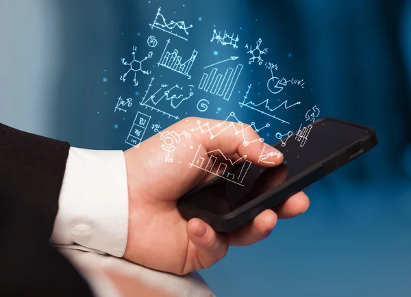 Smartphone con esquema empresarial — Foto de Stock