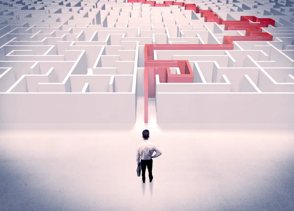 Maze solved for businessman concept — Stock Photo, Image