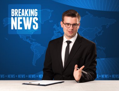 Önünde söylemek Haberler mavi mo ile televizyon sunucusu