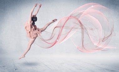 Soyut girdabıyla dans eden bale sanatçısı.