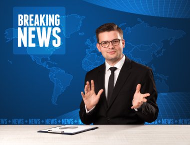 Önünde söylemek Haberler mavi mo ile televizyon sunucusu