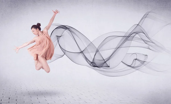 Moderne ballet danser udfører med abstrakt hvirvel - Stock-foto