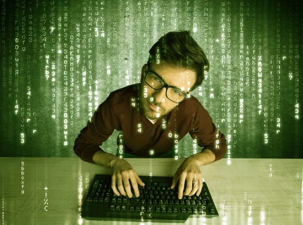 Hacking online no conceito de progresso — Fotografia de Stock