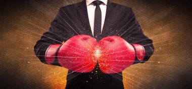 Güçlü işadamı boks