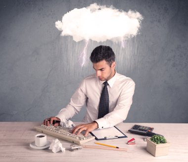 Ofisteki stresli iş adamı