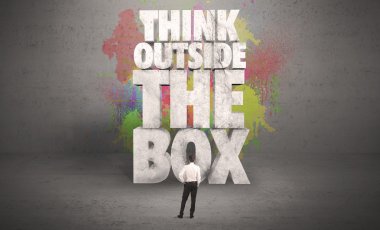 İş kişi ile yaratıcı tavsiye duvar