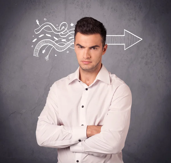 Confident sales person solves problem — Stock Photo, Image