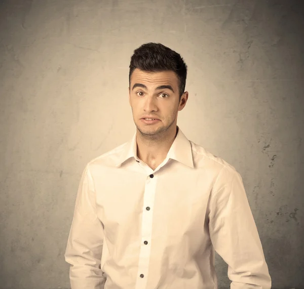 Sales worker making face expressions — Stock Photo, Image